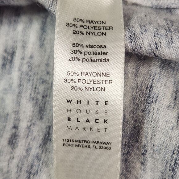 White House Black Market Draped Open Front Cardigan Size Large Marbled Grey - Picture 6 of 7